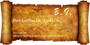 Bettelheim Iván névjegykártya
